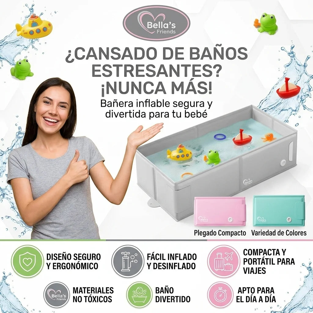 Bañera Plegable para Bebé – Baños seguros y cómodos en cualquier lugar🛁