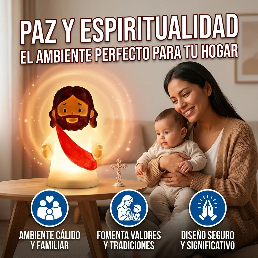 Lámpara LED de Jesús Recargable – Ilumina tu fe con paz y calidez🕯️