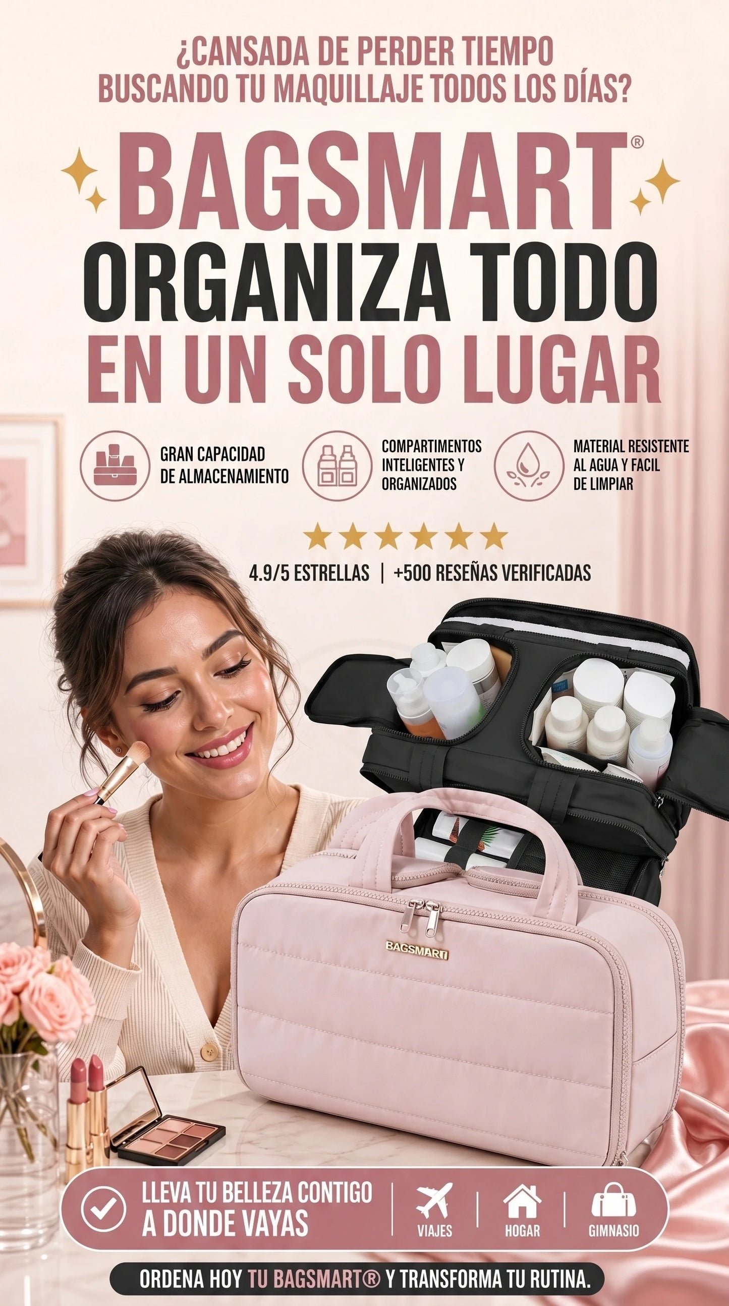 BAGSMART™ Organizador multiusos que Transforma tu Rutina de Belleza 💄