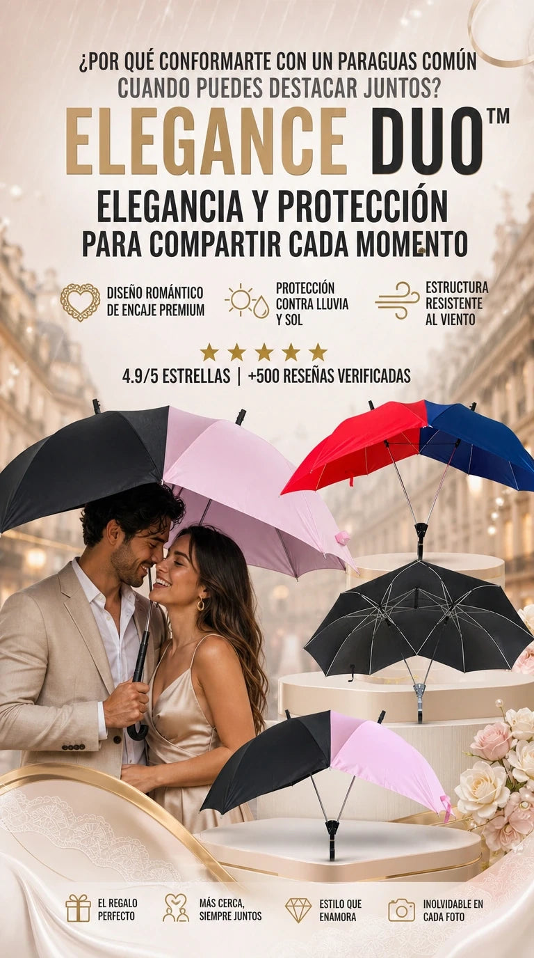 Paraguas Elegance Duo™ + Protección y Estilo para Compartir