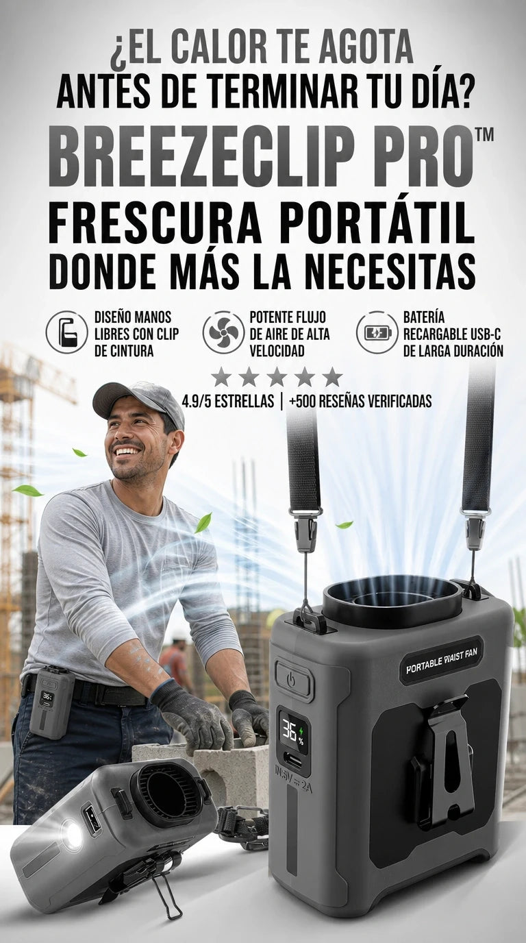 BreezeClip Pro™ + Frescura Instantánea Donde Más la Necesitas