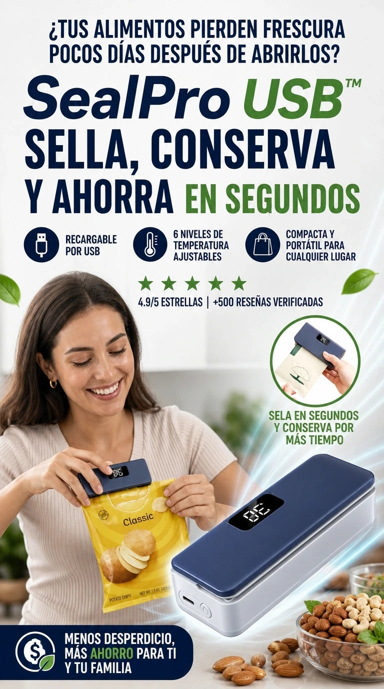 SealPro USB™ | Conserva la Frescura por Más Tiempo