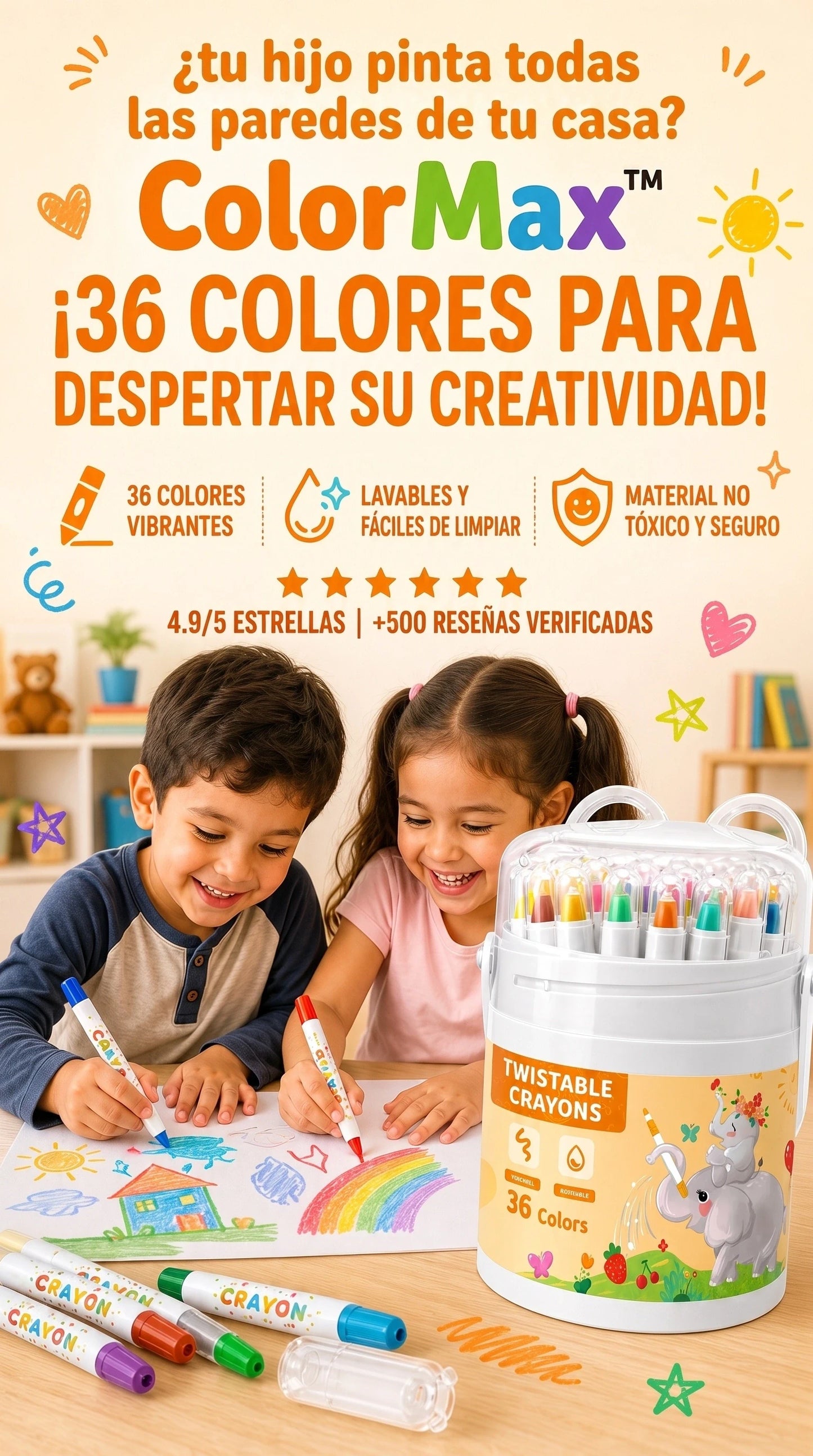 ColorMax Kids™ | Creatividad sin manchas y diversión sin límites