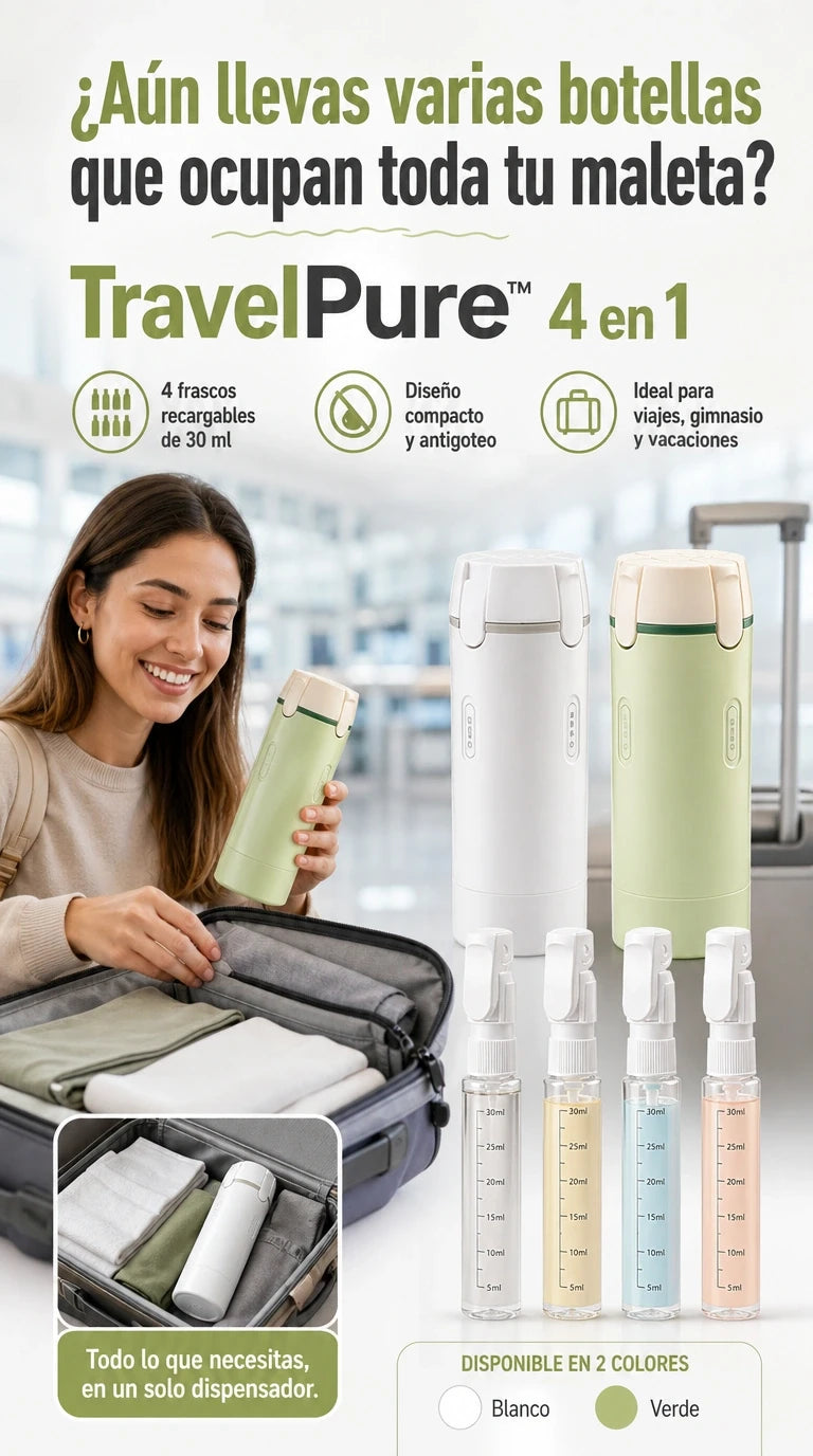 TravelPure™ | Lleva tus líquidos favoritos sin fugas y con total organización