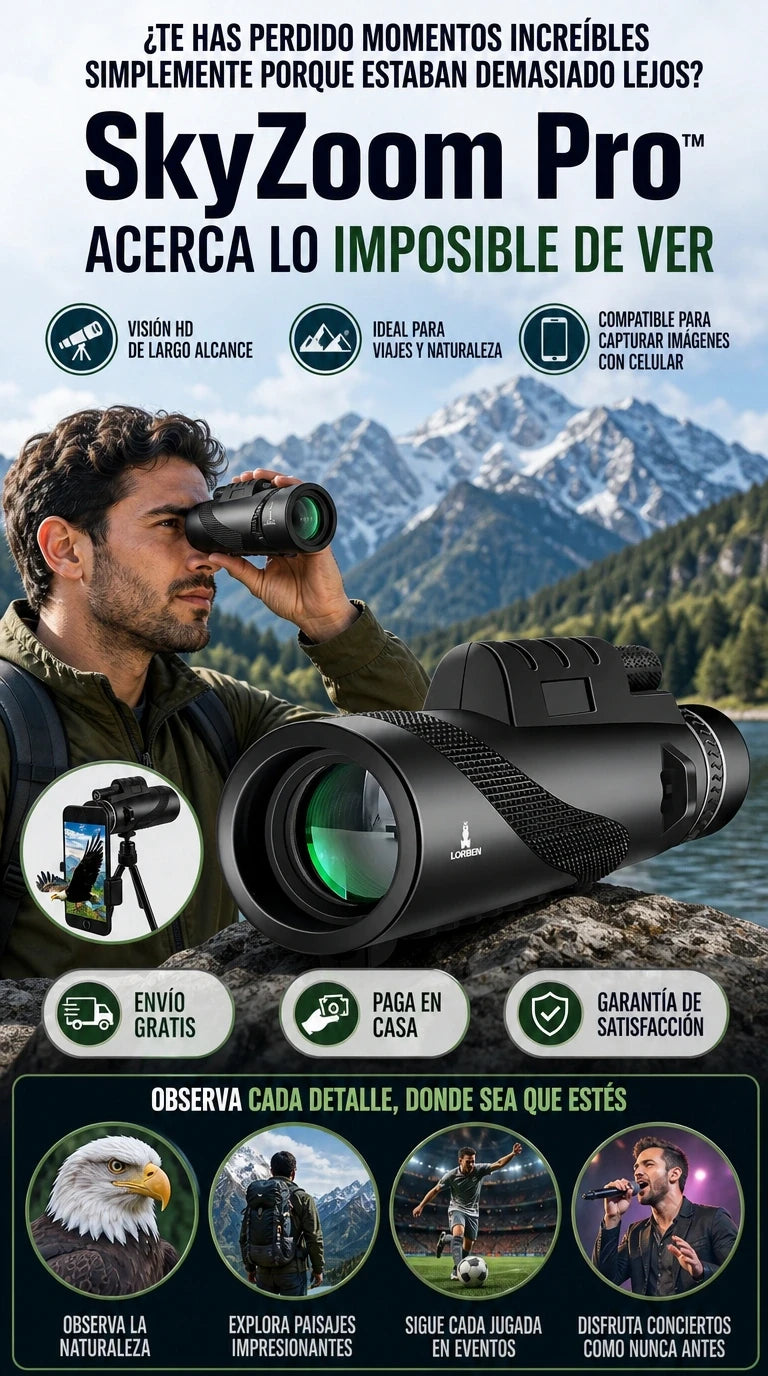 SkyZoom Pro – Observa el Mundo con Precisión Extrema🔭