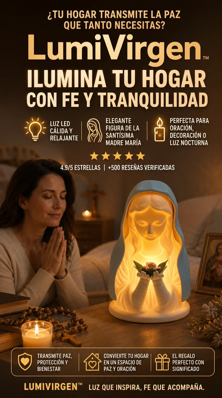 LumiVirgen™ | La luz que llena tu hogar de paz, fe y esperanza