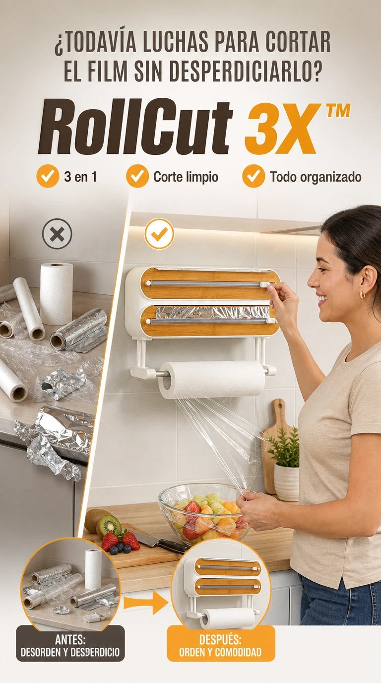 RollCut 3X™ — Ordena, corta y dispensa en segundos