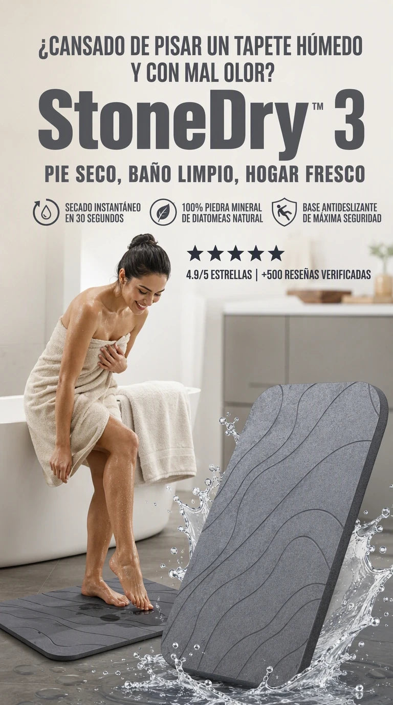 StoneDry Pro® – Absorbe el agua al instante y seca tus pies en segundos sin acumular bacterias ni malos olores.