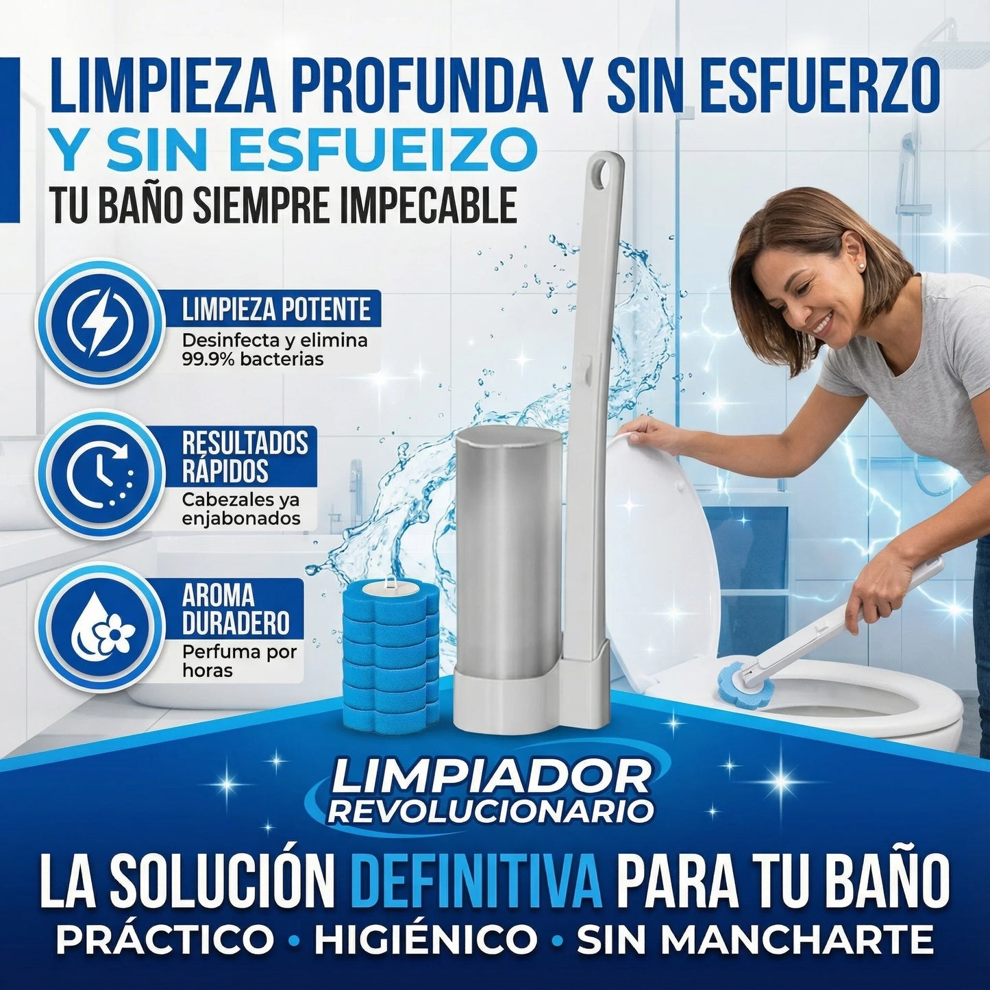 ¡El limpiador de baño que revoluciona tu rutina con estilo y practicidad!🚀✨ (X18 PIEZAS)