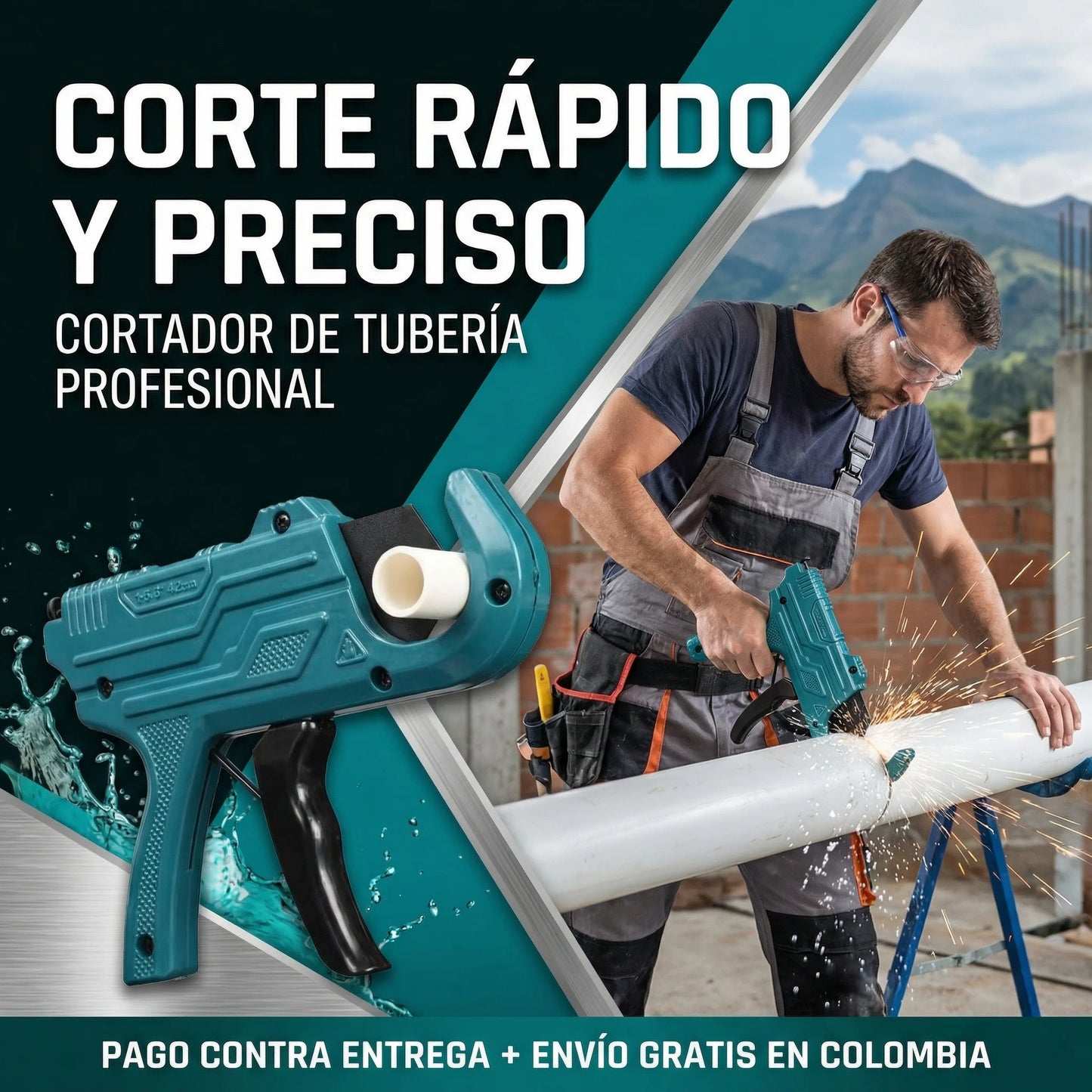 Cortador de Tubería PVC Profesional — Cortes limpios sin esfuerzo🔧