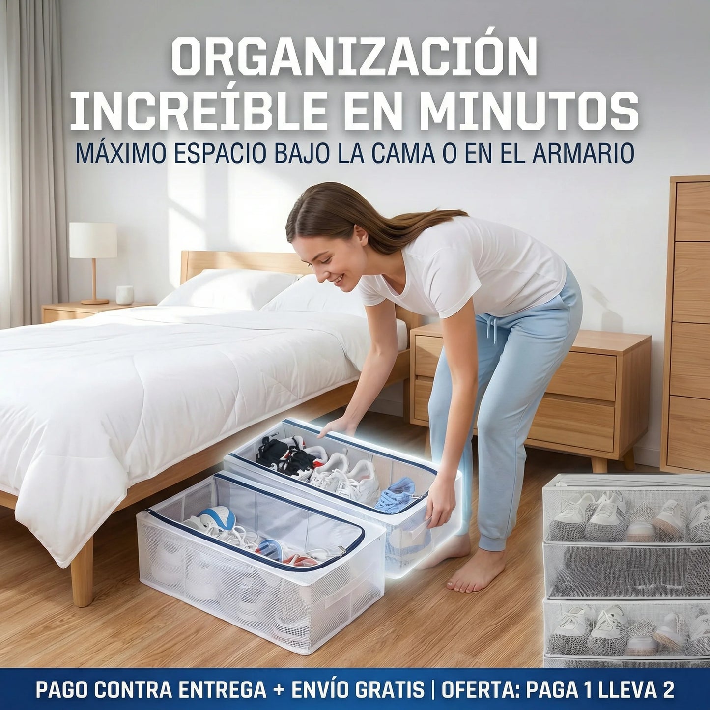 Zapatero Transparente con Estructura de Acero PAGA 1 LLEVA 2 – Orden Visible y Protección👟 Total