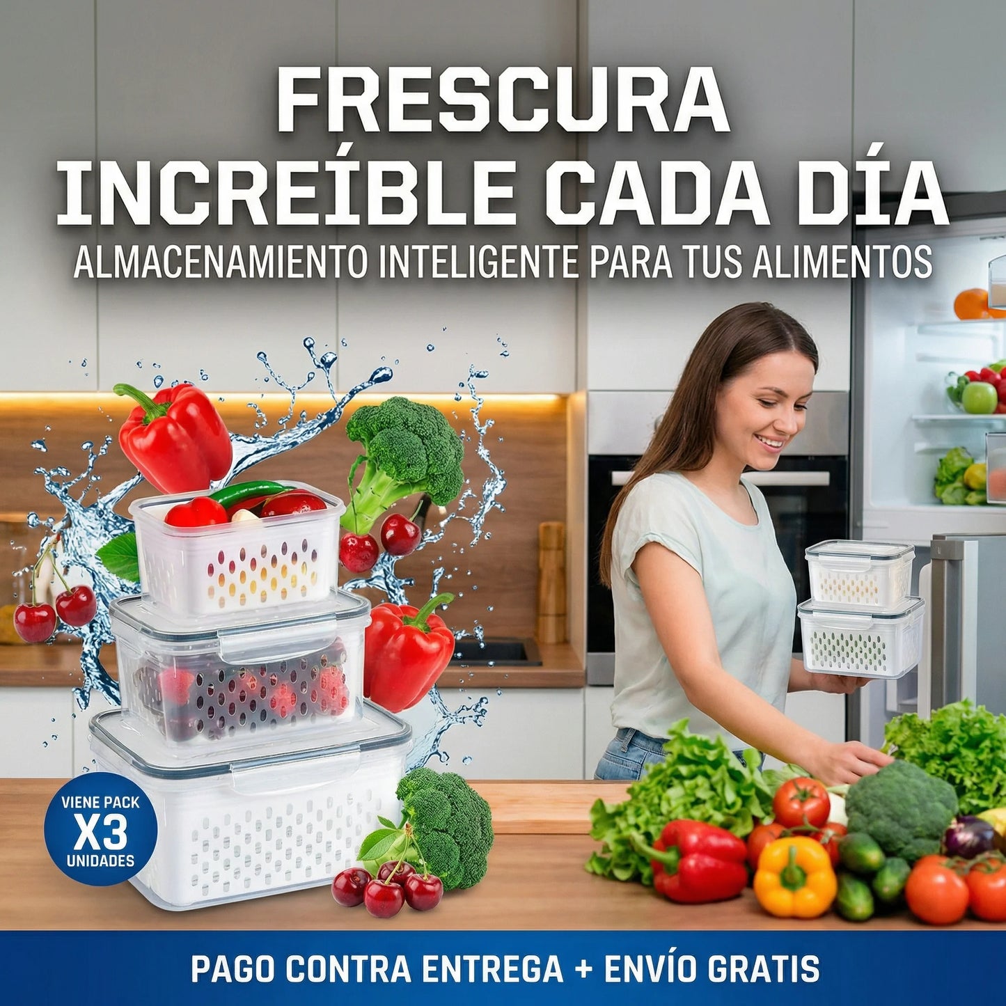 DrainPro™ Pack x3 – Escurre, Lava y Organiza sin Desorden🥗
