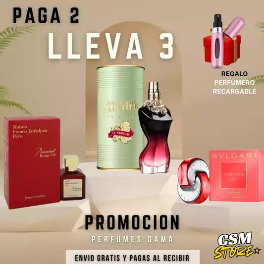 KIT 3 PERFUMES POR EL PRECIO DE 2