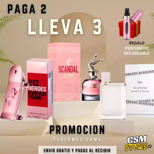 KIT 3 PERFUMES POR EL PRECIO DE 2