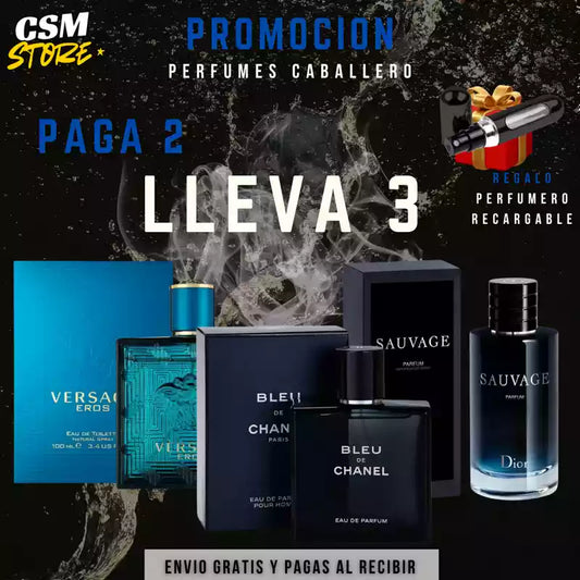 KIT 3 PERFUMES POR EL PRECIO DE 2