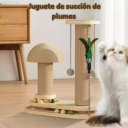 Rascador Fungi-Felicidad 4en1: El Parque de Aventuras Definitivo para Tu Felino😸