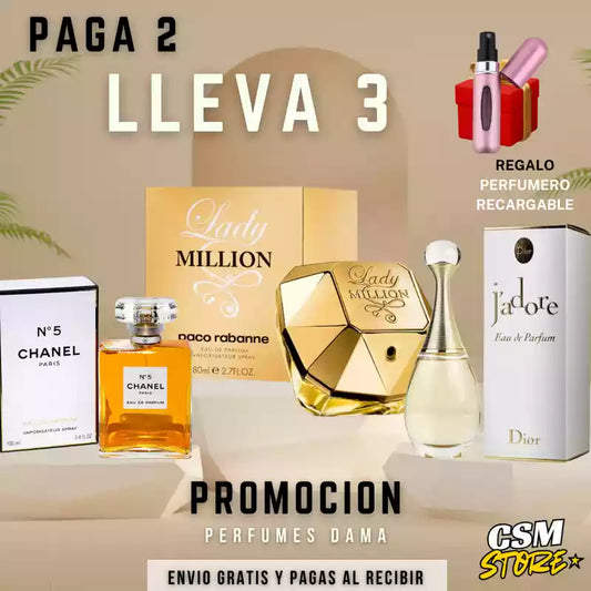 KIT 3 PERFUMES POR EL PRECIO DE 2