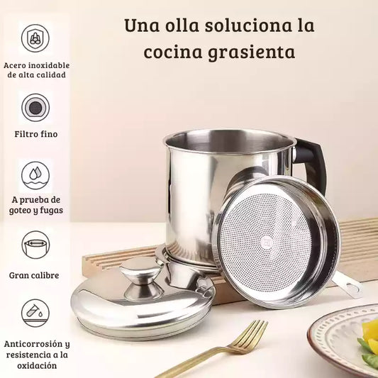 Contenedor Acero InoxiPlus 48 oz: Elegancia Impecable y Máxima Protección para Tus Aceites🤩