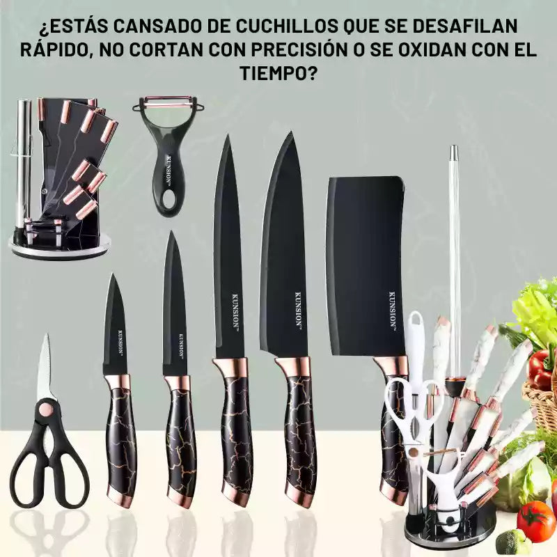 Set de Cuchillos de Cocina 9 Piezas: Elegancia y Precisión en Cada Corte