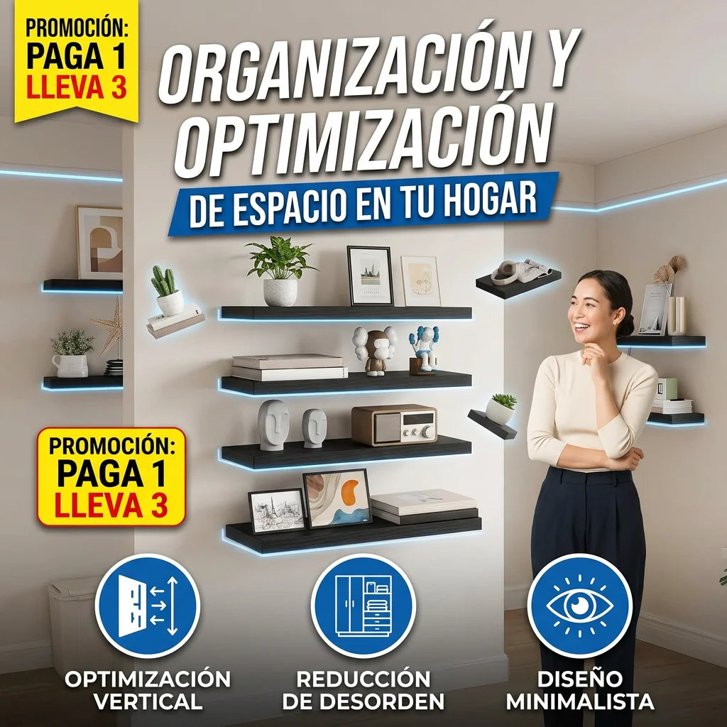 Repisas Flotantes PACK X3 – Orden elegante sin ocupar espacio🏡