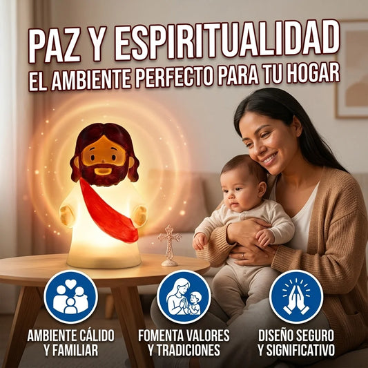 Lámpara LED de Jesús Recargable – Ilumina tu fe con paz y calidez🕯️