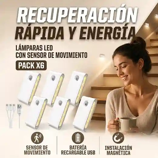 Glow Motion™ PACK x6 | Ilumina cada espacio sin cables ni complicaciones ✨💡