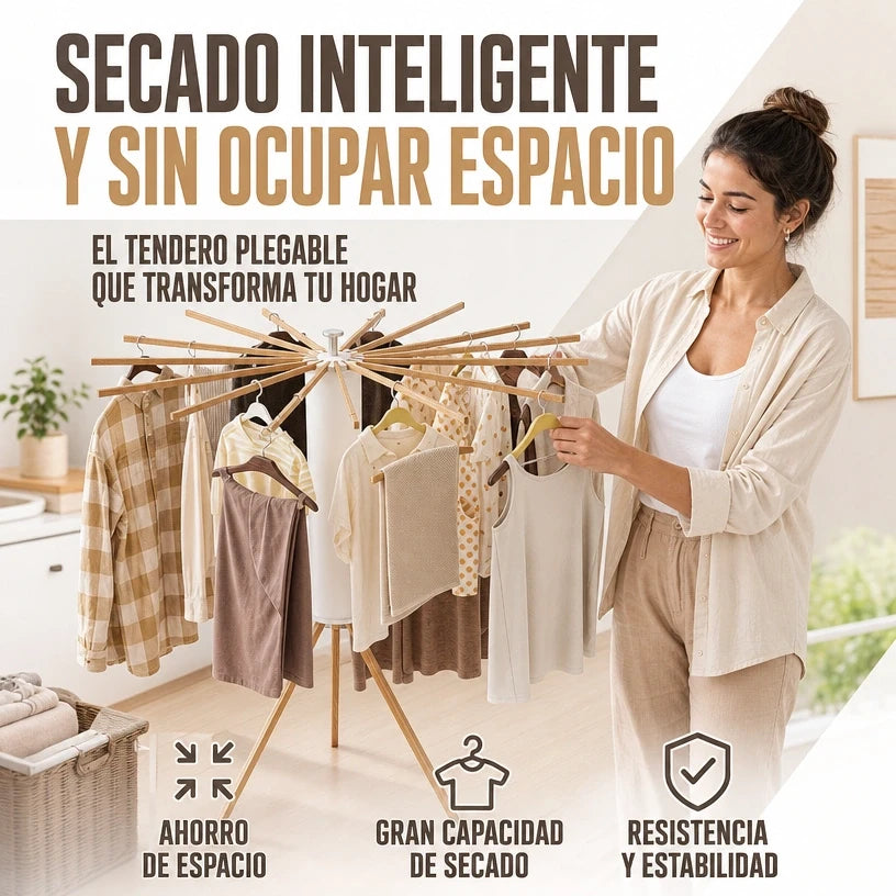Tendedero Retráctil FoldDry™ | Más Espacio y Orden en Tu Hogar 🧺✨