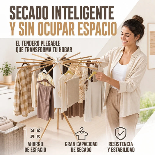 Tendedero Retráctil FoldDry™ | Más Espacio y Orden en Tu Hogar 🧺✨