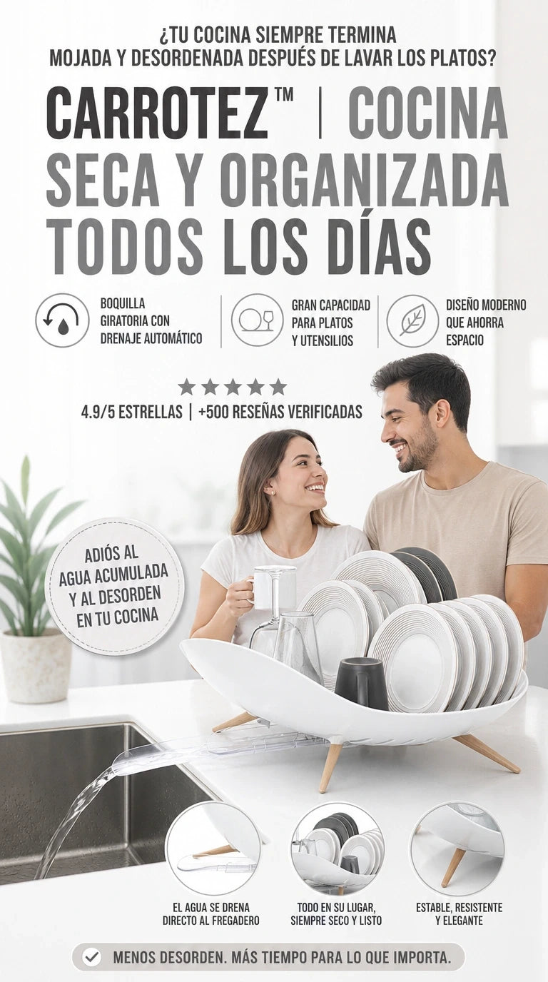 Carrotez™ Escurridor Inteligente + Cocina Siempre Seca y Organizada