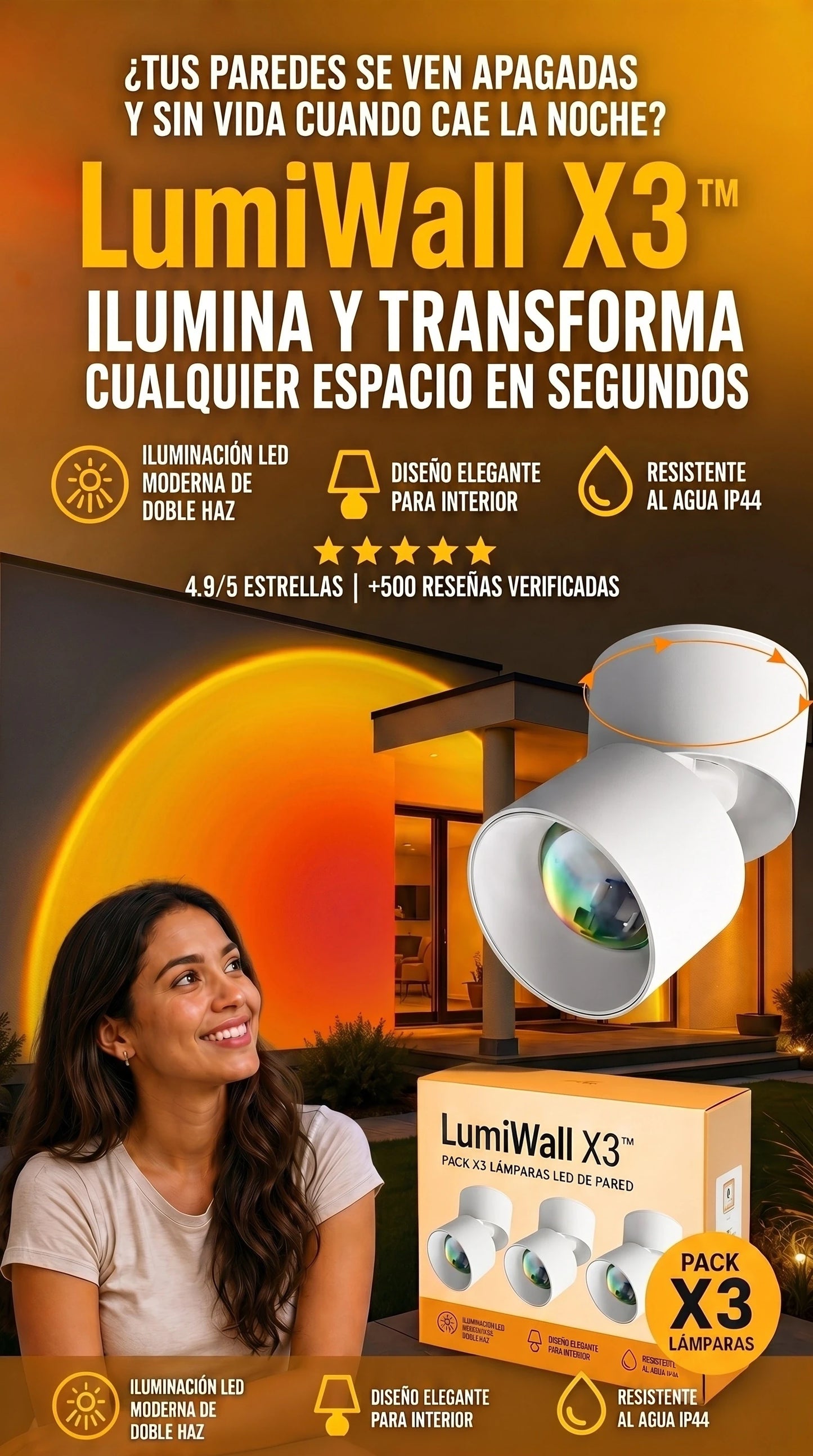 LumiWall™ Pack x3 | Ilumina y transforma tus espacios con elegancia moderna