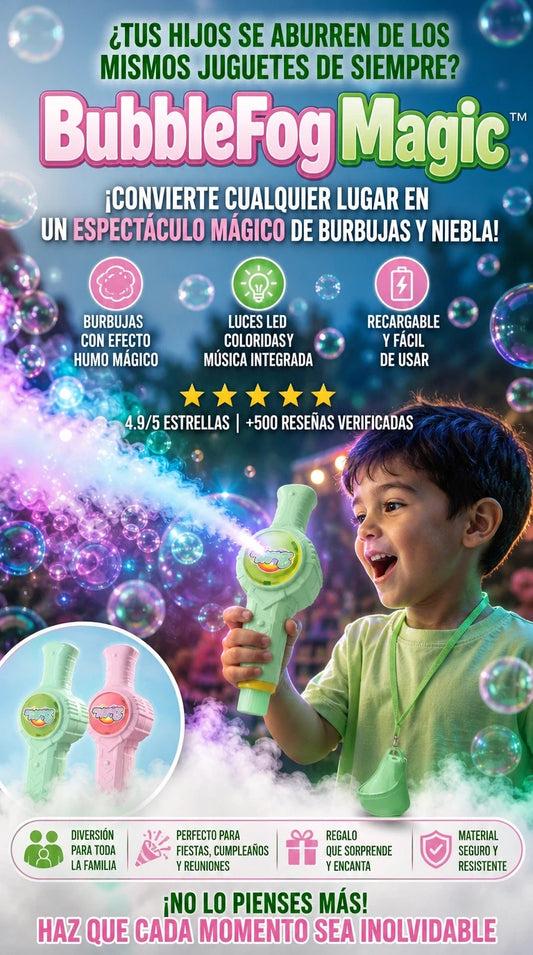 BubbleFog Magic™ + Un Espectáculo de Burbujas, Luces y Diversión Inolvidable