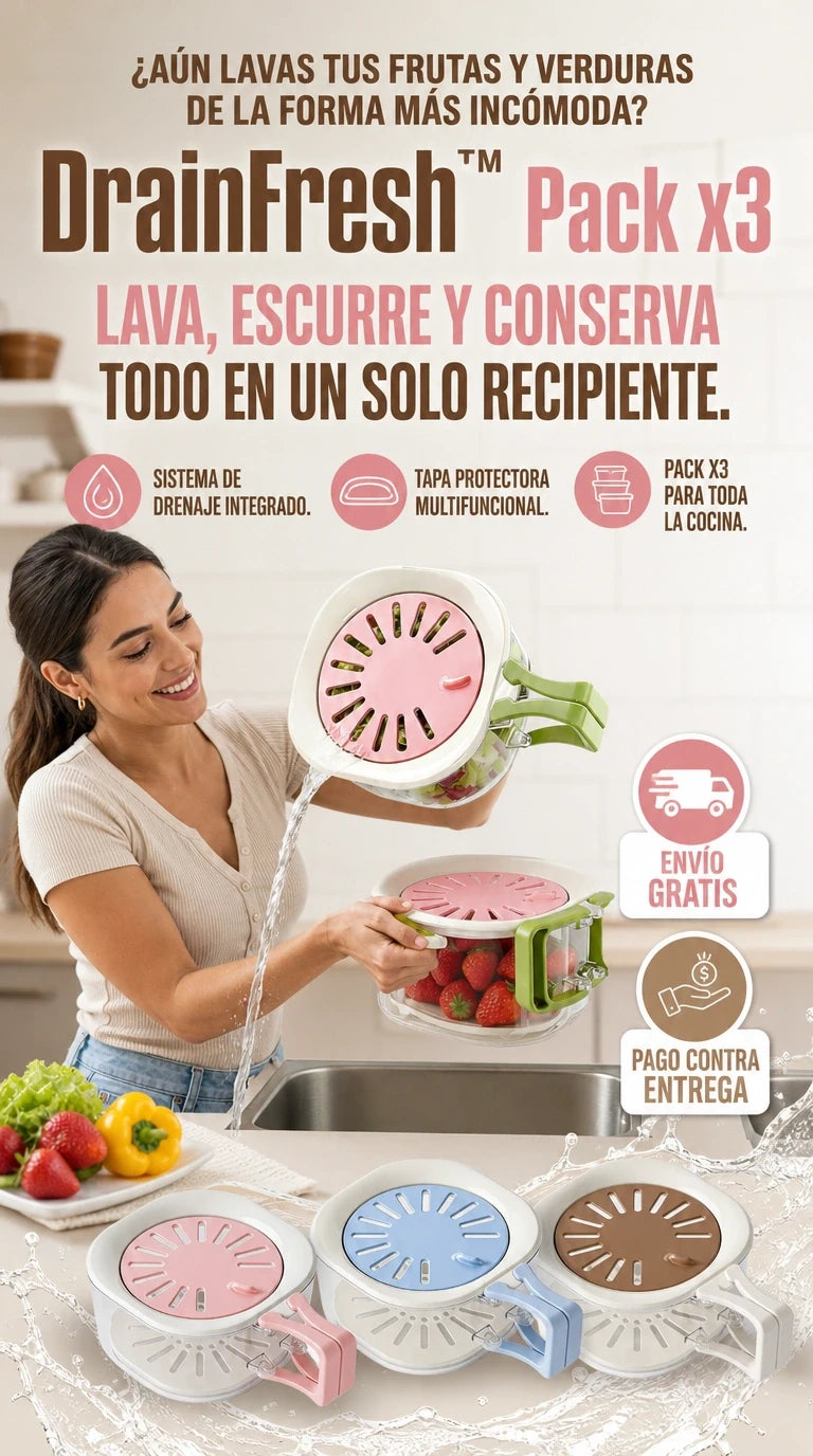 DrainFresh™ Pack x3 | Mantén tus desagües libres de obstrucciones y malos olores