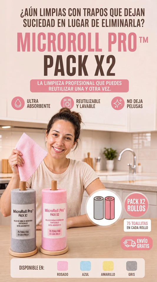 MicroRoll Pro™ PACK X2 – Limpieza Impecable Sin Desperdiciar Más Dinero
