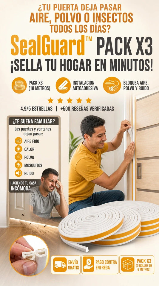SealGuard™ PACK X3 (6 Metros por Rollo) | Aislamiento Total para un Hogar Más Cómodo