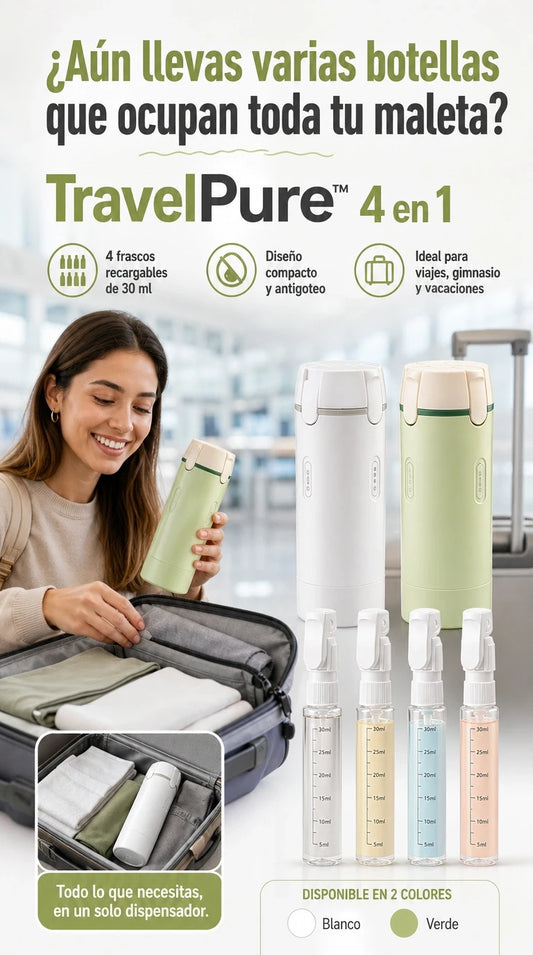 TravelPure™ | Lleva tus líquidos favoritos sin fugas y con total organización