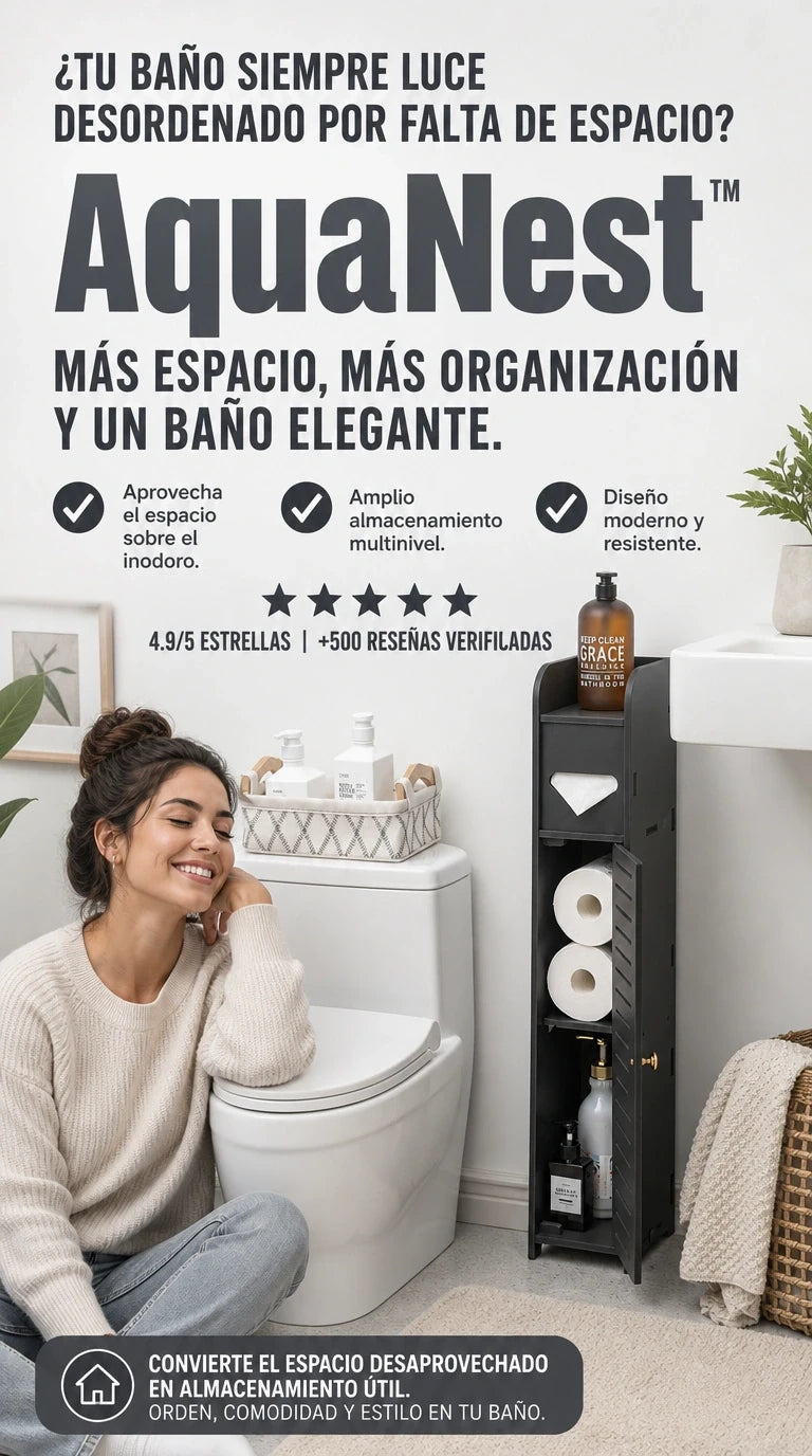 AquaNest™ | Más espacio y orden para tu baño en segundos