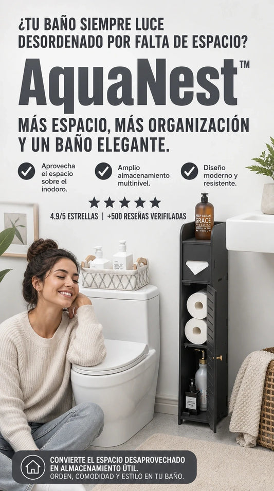 AquaNest™ | Más espacio y orden para tu baño en segundos