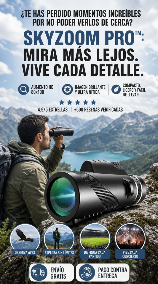 SkyZoom Pro – Observa el Mundo con Precisión Extrema🔭