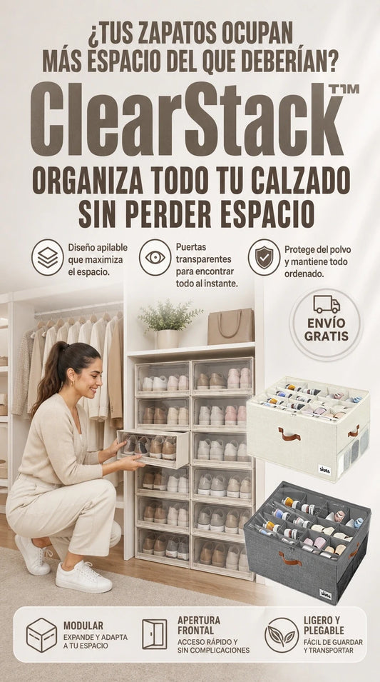 ClearStack™ | Organiza tus zapatos y recupera espacio en segundos