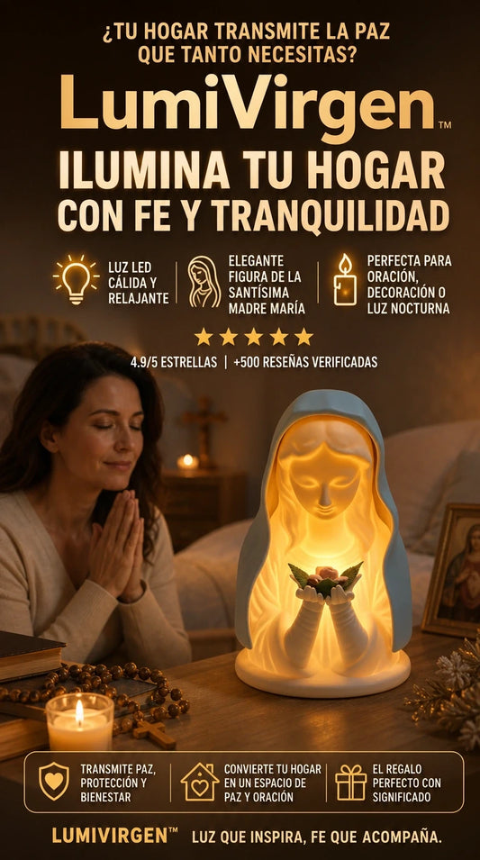 LumiVirgen™ | La luz que llena tu hogar de paz, fe y esperanza