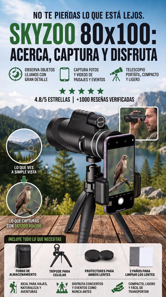 SkyZoom Pro – Observa el Mundo con Precisión Extrema🔭