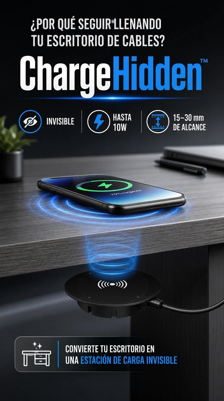 ChargeHidden™ Tecnología invisible para cargar tu celular sin cables a la vista
