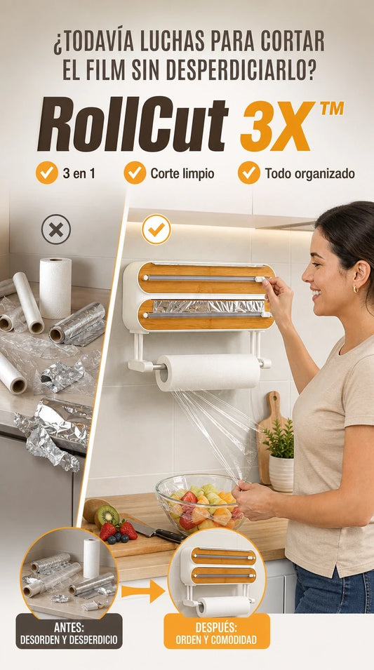 RollCut 3X™ — Ordena, corta y dispensa en segundos