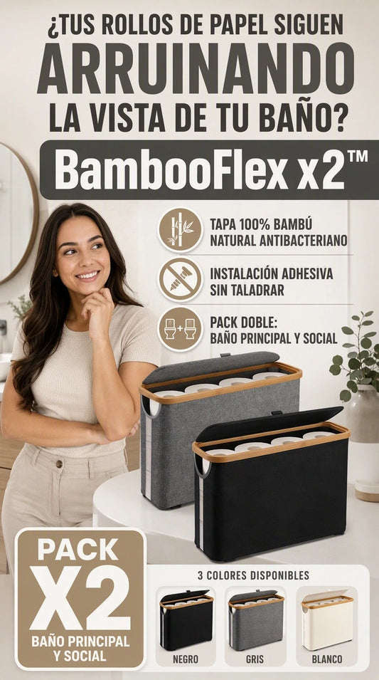 BambúZen PackX2 Transforma tu baño y habitación en un santuario de orden libre de humedad y desorden visual