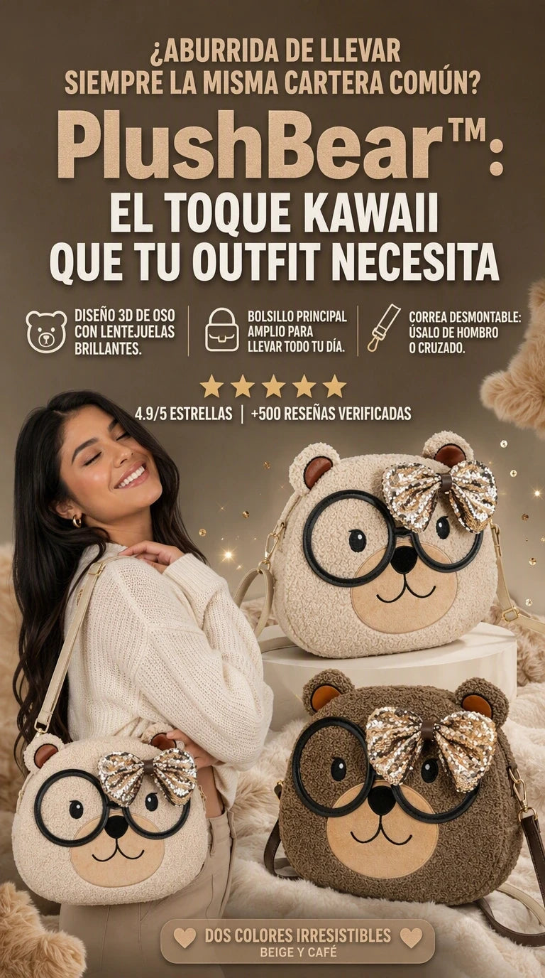 KawaiiPlush Bear by Bei Baobao Adquiere ahora y asegura ternura y distinción en cada paso.