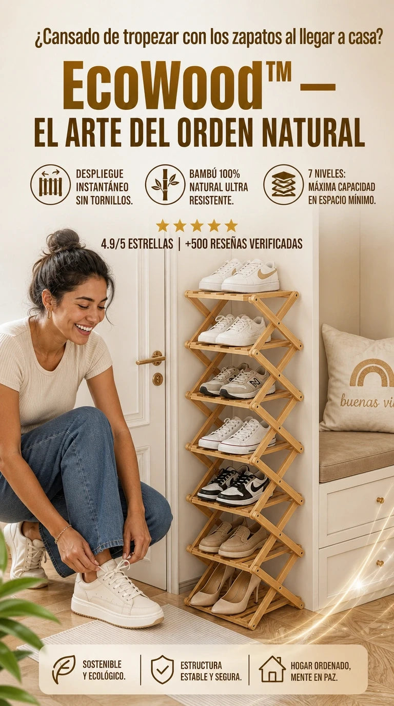 🌿 EcoWood Rotator: Tu entrada en orden, sin enredos y con estilo natural en cada rincón