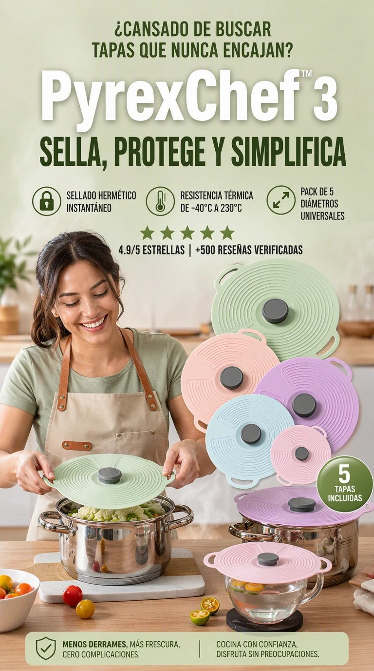 PyrexChef Pack x5 – Máxima Resistencia al Calor y Versatilidad Total para tu Cocina