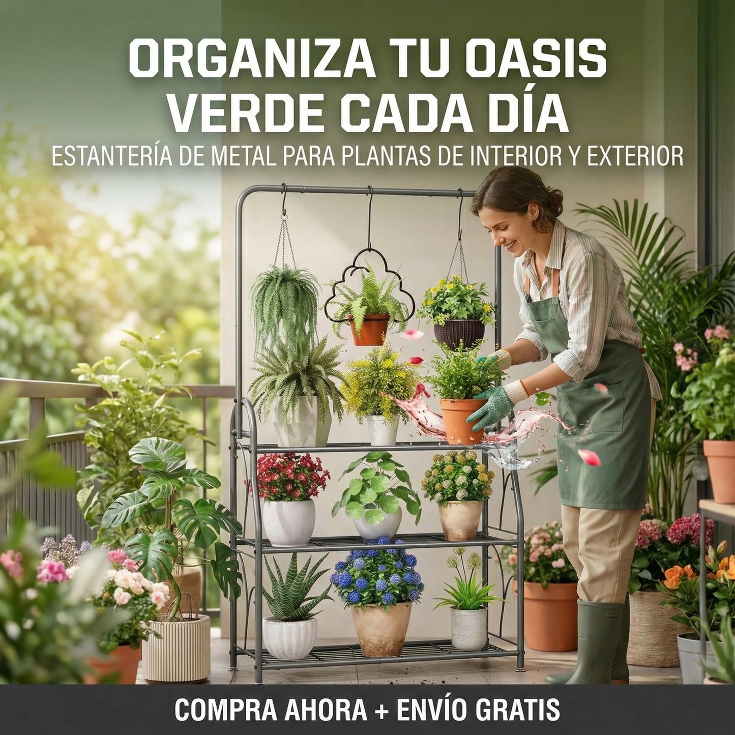 Soporte Colgante de 3 Niveles — Más plantas, menos espacio ocupado🌿